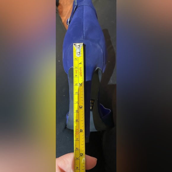 Blue Qupid blue open toe 4.5” heels size 8.5 - Picture 6 of 10